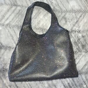 a new day Iridescent Black Studded Shoulder Bag